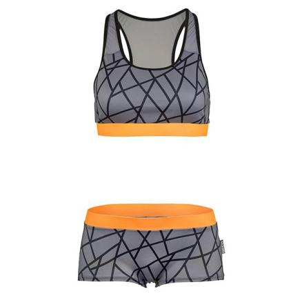 BECO tangram bikini | B-cup | grijs/oranje