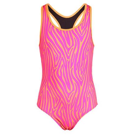 BECO zebra vibes badpak voor meisjes | roze/oranje