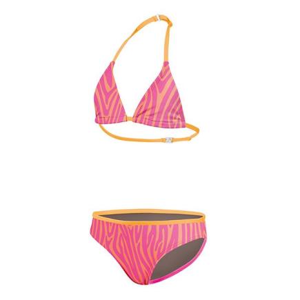 BECO zebra vibes triangel bikini voor meisjes | roze/oranje