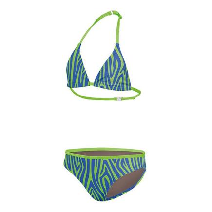 BECO zebra vibes triangel bikini voor meisjes | blauw/groen