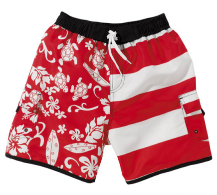 BECO jongens zwemshorts, rood/wit