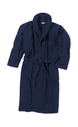 BECO badjas met kraag, donker blauw