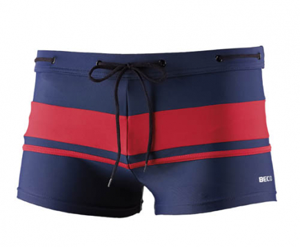 BECO heren zwemboxer, donkerblauw/rood