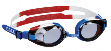 BECO zwembril Arica | blauw/wit/rood**