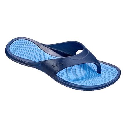 BECO heren teenslippers | donkerblauw/lichtblauw