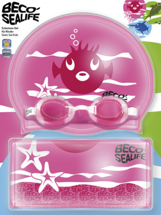 BECO-SEALIFE® | zwembril setje 2 | zwembril | badmuts en tasje | roze