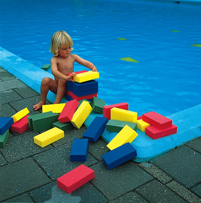 Waterblokken, 18x9x4,2 cm, set 48 stuks, assortimentskleuren