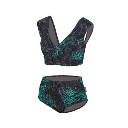 BECO mint flowers bikini | D-cup | zwart/turquoise