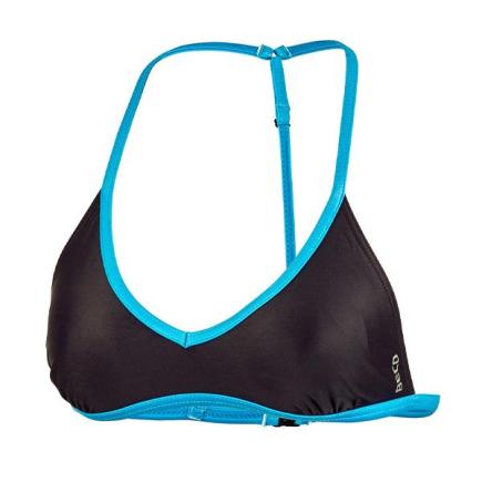 BECO team bikini topje | zwart/lichtblauw