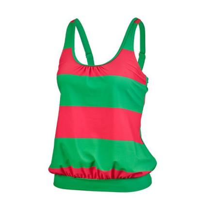 BECO hawaii stripes tankini top | C-cup | roze/groen