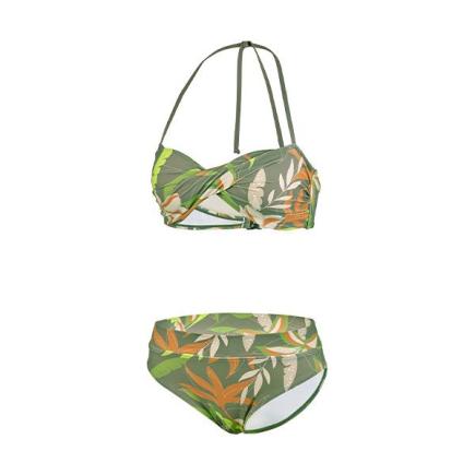 BECO tropical flowers bikini | C-cup | olijfgroen