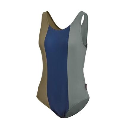 BECO colour block badpak | grijs/olijfgroen