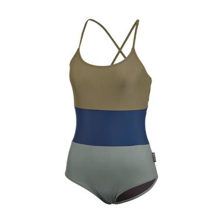 BECO colour block badpak | B-cup | grijs/olijfgroen