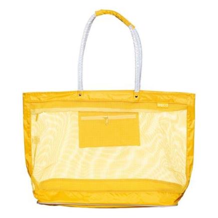 BECO strandtas | nylon | mesh | met rits | 48x40x23 cm | geel