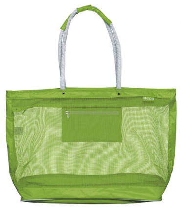 BECO strandtas | nylon | mesh | met rits | 48x40x23 cm | groen