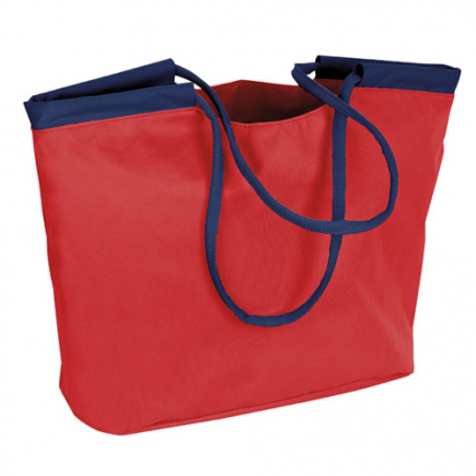 BECO strandtas | nylon | rood/donkerblauw | ca. 42x37x17 cm