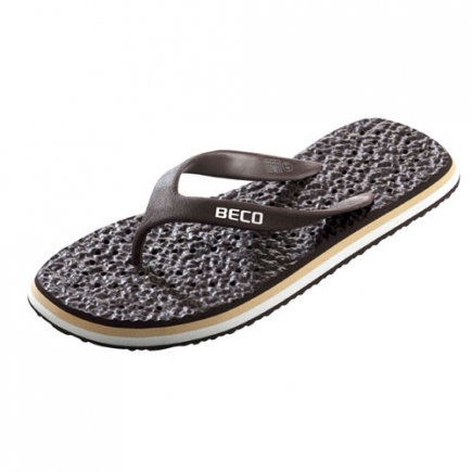 BECO heren teenslippers, bruin