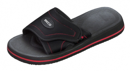 BECO badslippers | zwart/rood