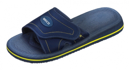 BECO badslippers | blauw/geel