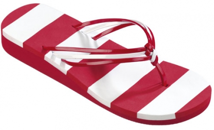 BECO dames teenslippers | rood/wit