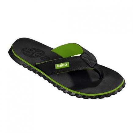 BECO heren teenslippers | groen/zwart