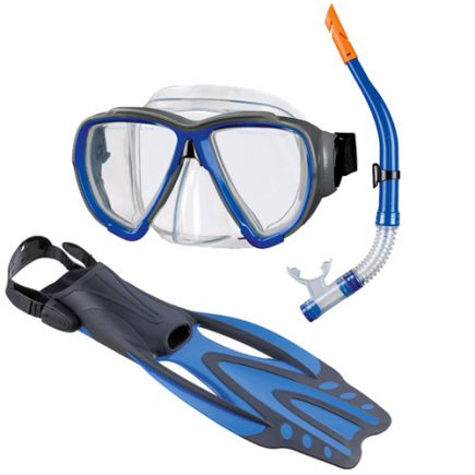 BECO snorkelset Porto DX 3.0, blauw