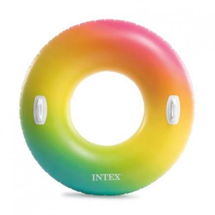 Intex regenboog zwemband met handvaten Ø 122 cm