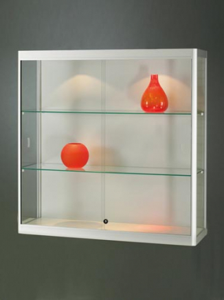 Glasvitrine MPC 1000-W, tech, 100x30x100 cm, 2 schuifruiten, afsluitbaar, LED verlichting