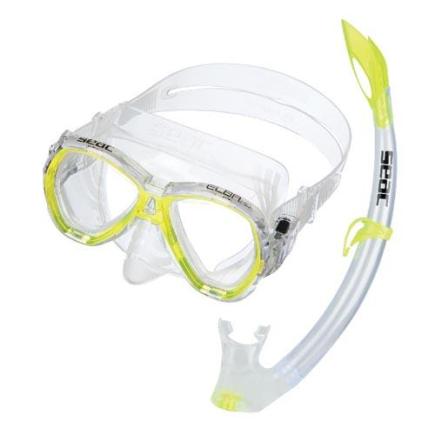 SEAC snorkelset Elba MD, silicone, geel