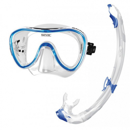 Seac Sub snorkelset Salina, silicone, blauw**