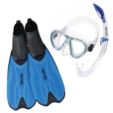 Seac snorkelset Tris Spinta, blauw