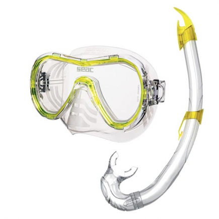 SEAC snorkelset Giglio, silicone,  geel